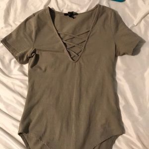 Light olive green forever 21 bodysuit